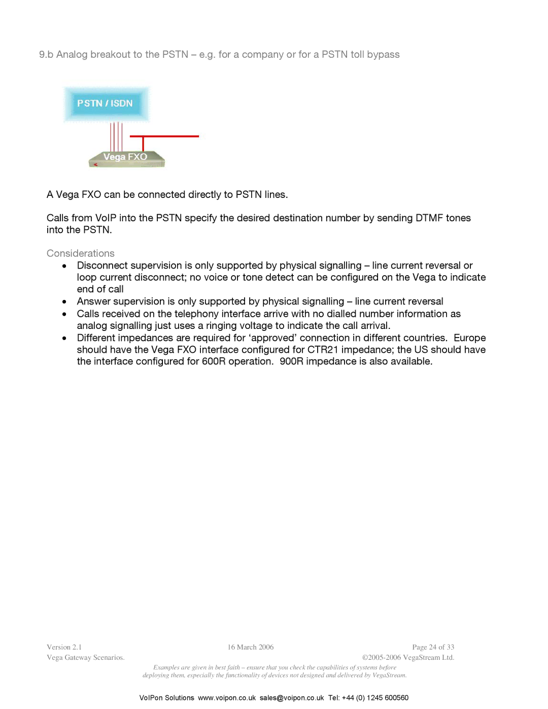 Polycom Vega Gateway appendix Considerations 