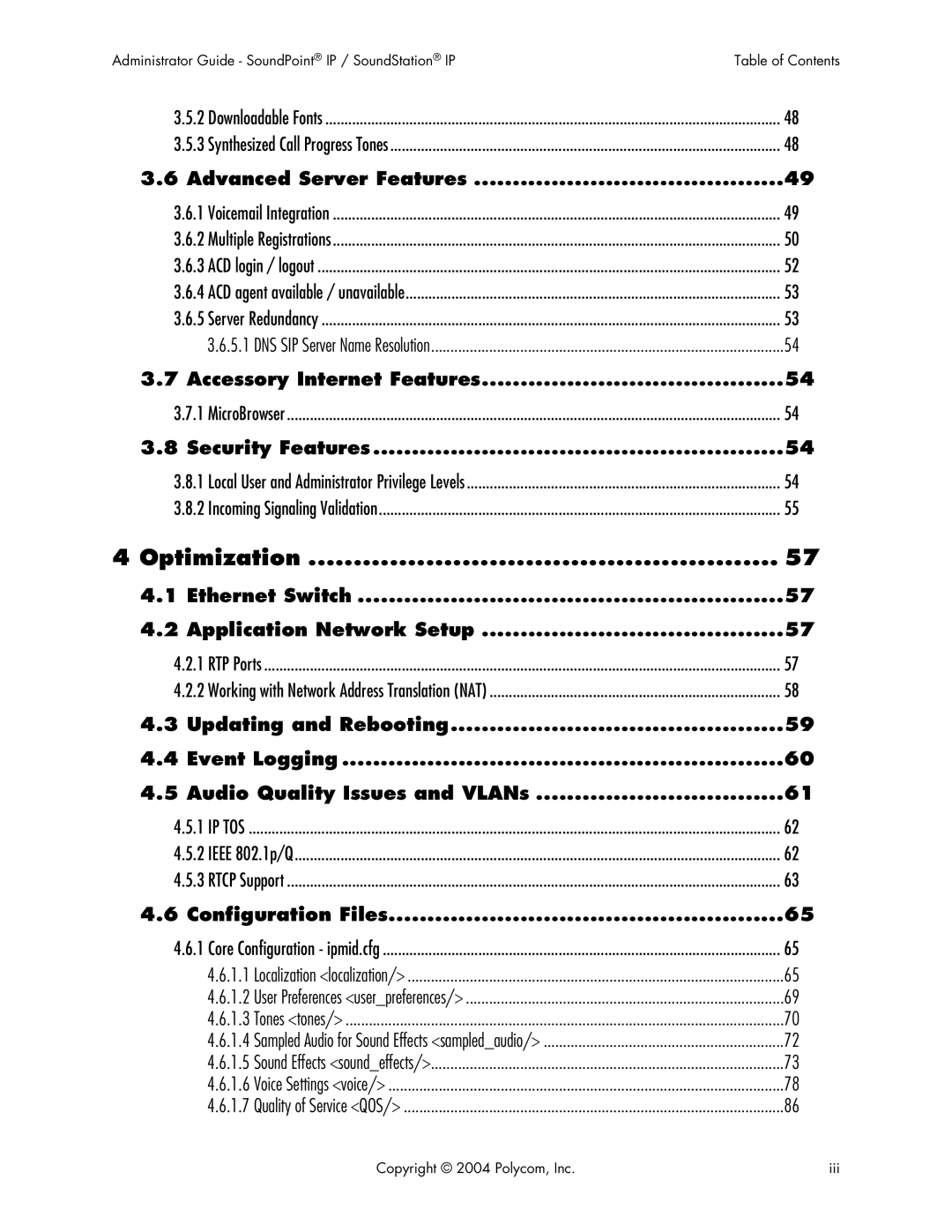 Polycom Version 1.4.x 17 manual Optimization 