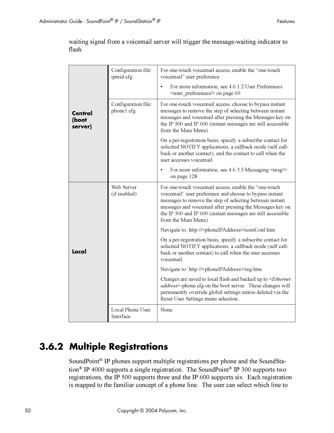 Polycom Version 1.4.x 17 manual Multiple Registrations 