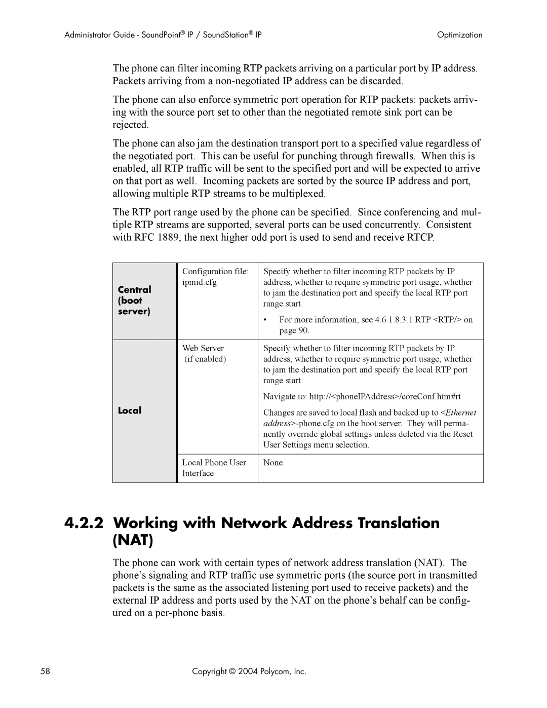 Polycom Version 1.4.x 17 manual Working with Network Address Translation NAT 