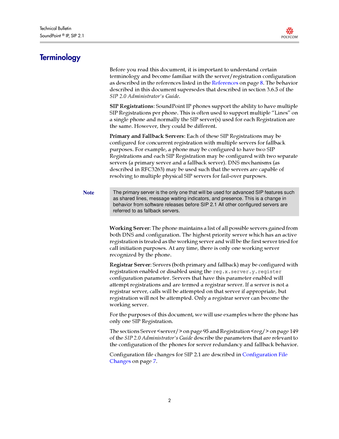 Polycom Version 2.0.3B manual Terminology, SIP 2.0 Administrators Guide 