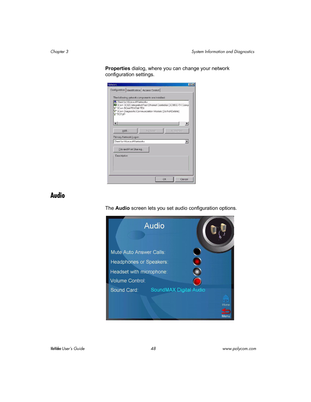 Polycom ViaVideo manual Audio 