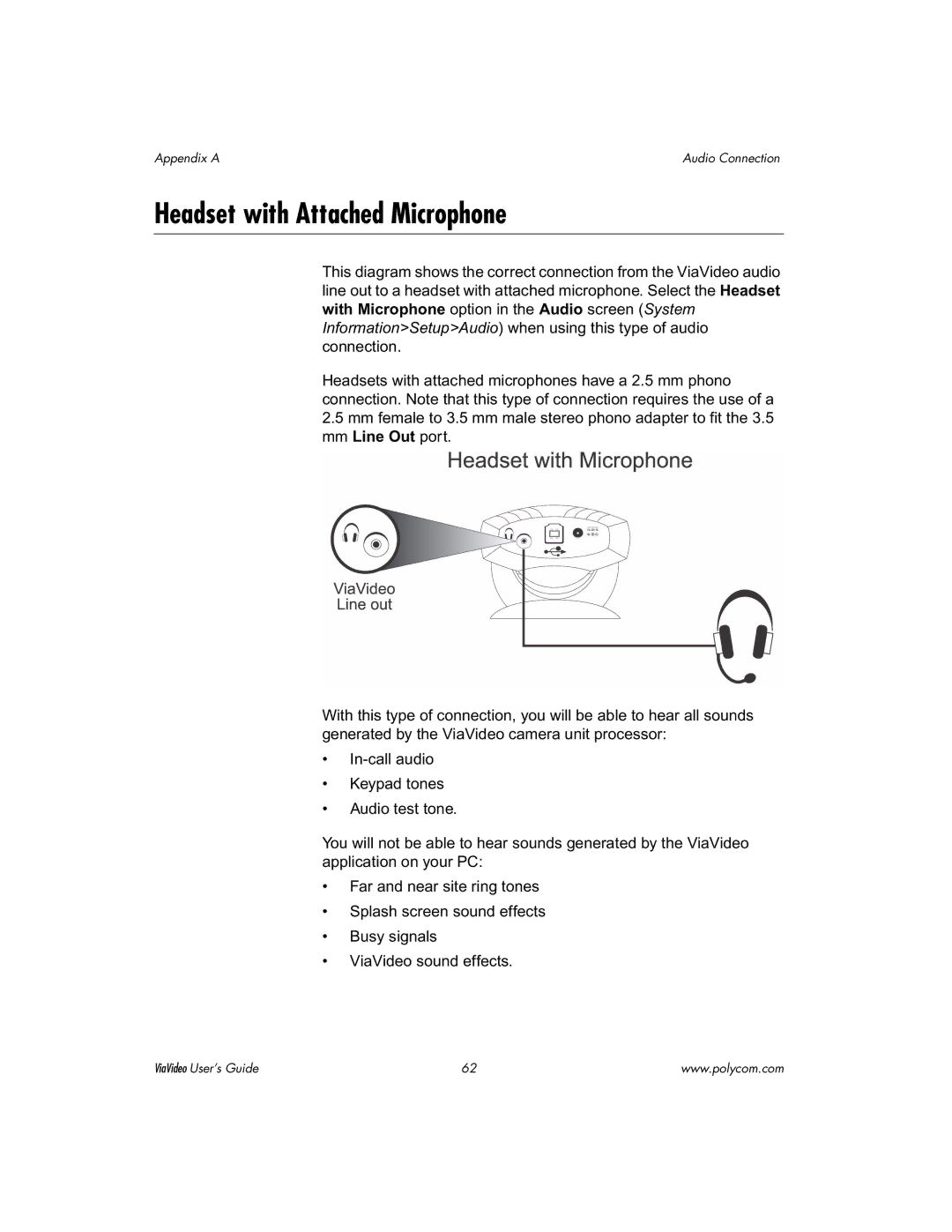 Polycom ViaVideo manual Headset with Attached Microphone 