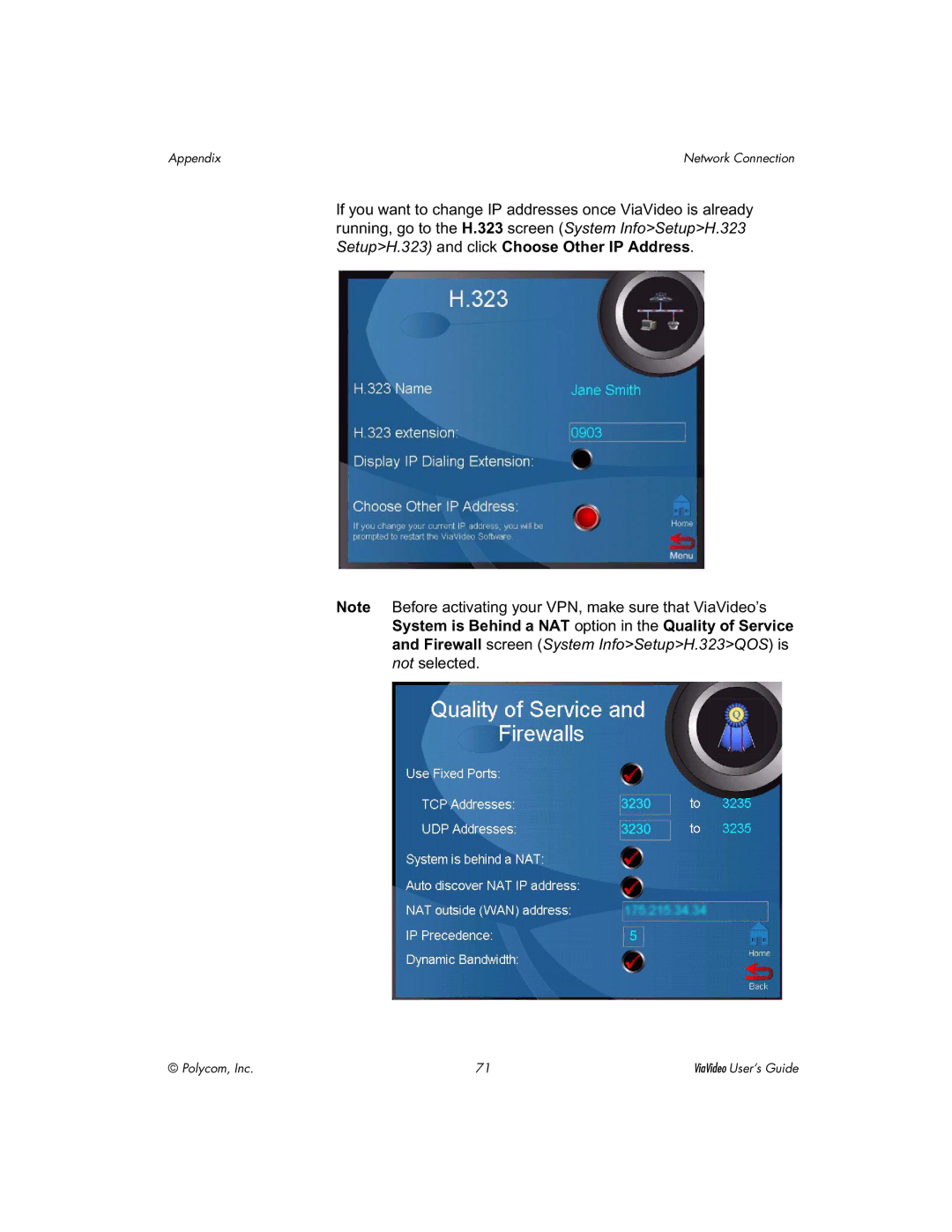 Polycom ViaVideo manual Appendix 