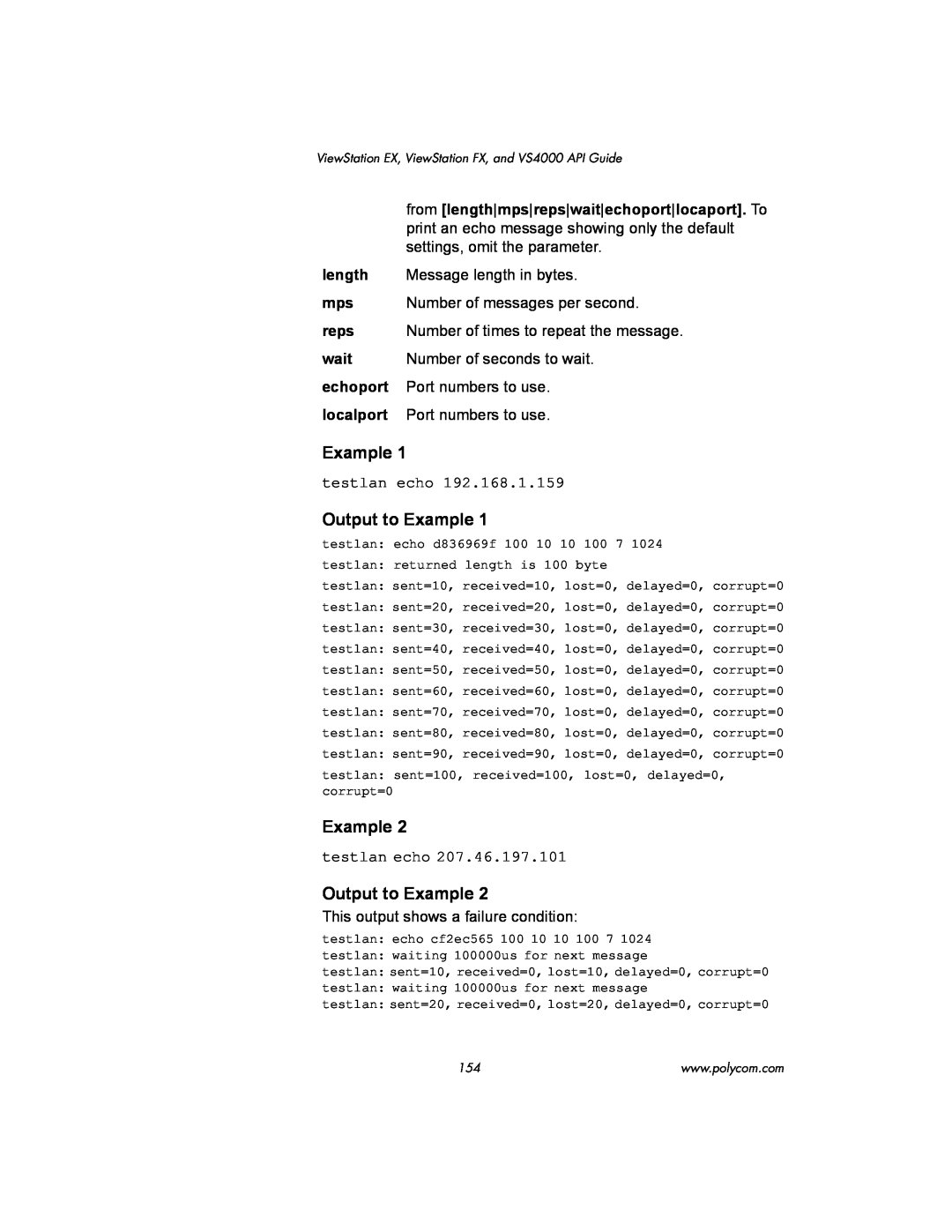 Polycom VIEWSTATION EX manual Output to Example 