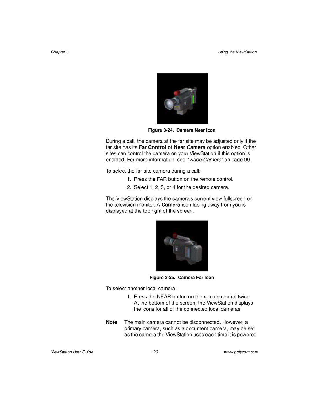 Polycom ViewStation manual Camera Near Icon 