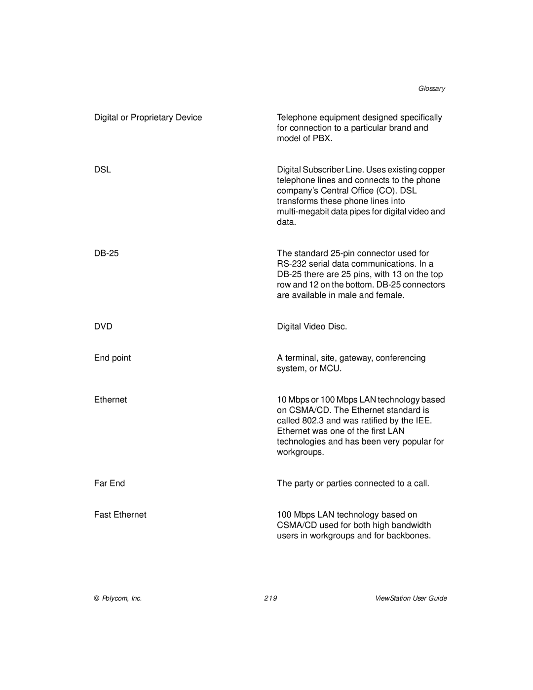 Polycom ViewStation manual Dsl 