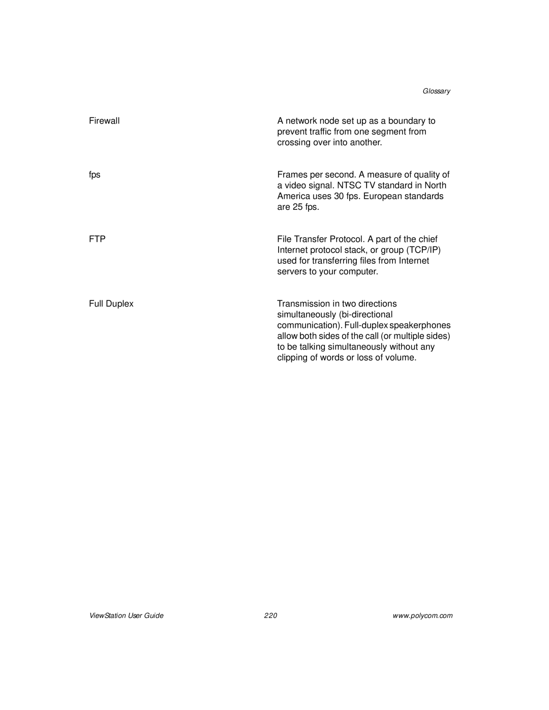 Polycom ViewStation manual Ftp 