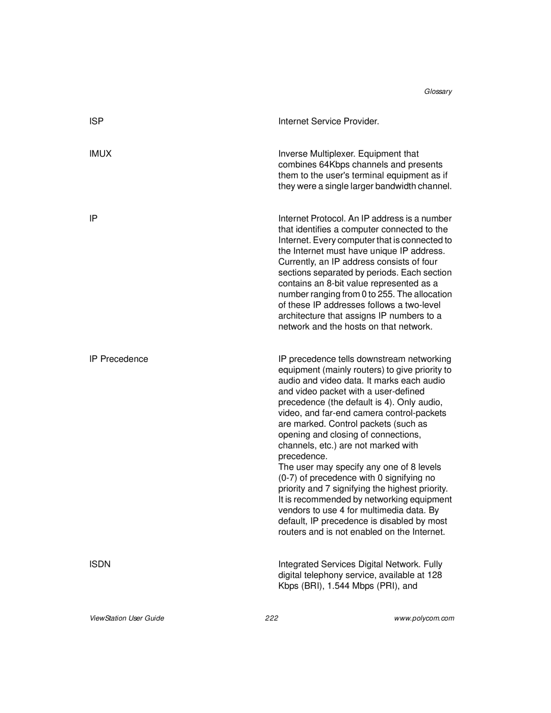 Polycom ViewStation manual Isp 