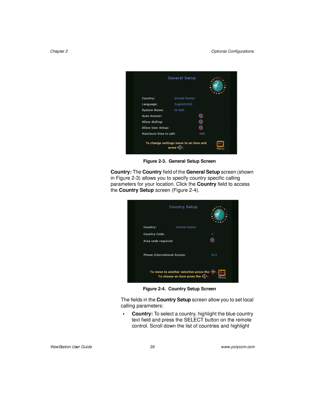 Polycom ViewStation manual General Setup Screen 