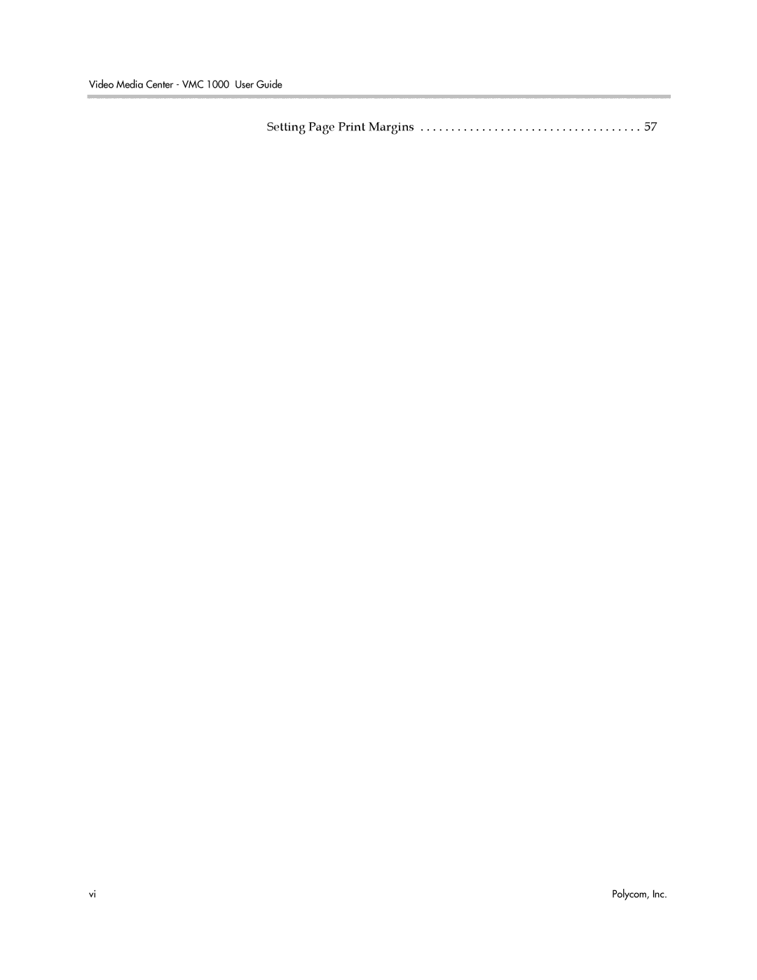 Polycom VMC 1000 manual Setting Page Print Margins 