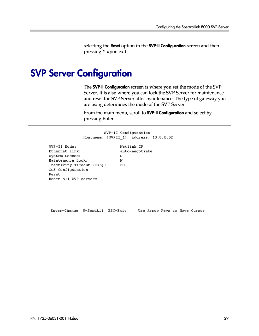Polycom 1725-36031-001, VP010 manual SVP Server Configuration 
