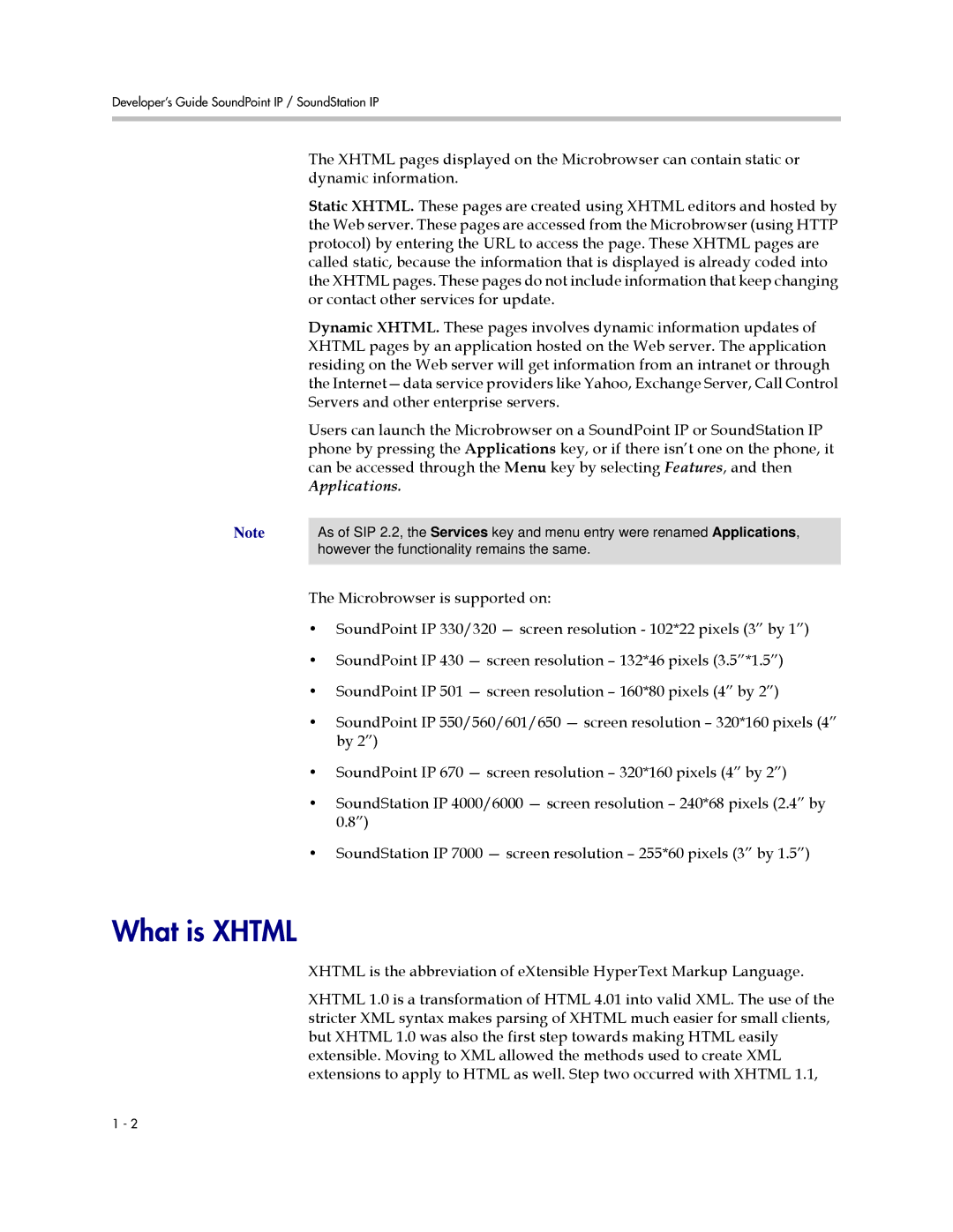 Polycom VR-6000 manual What is Xhtml, Applications 