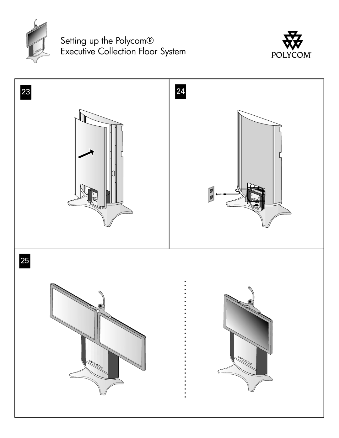 Polycom ENHANCED VS4000, VSX 8000, IPOWER 9000 manual Setting up the Polycom Executive Collection Floor System 