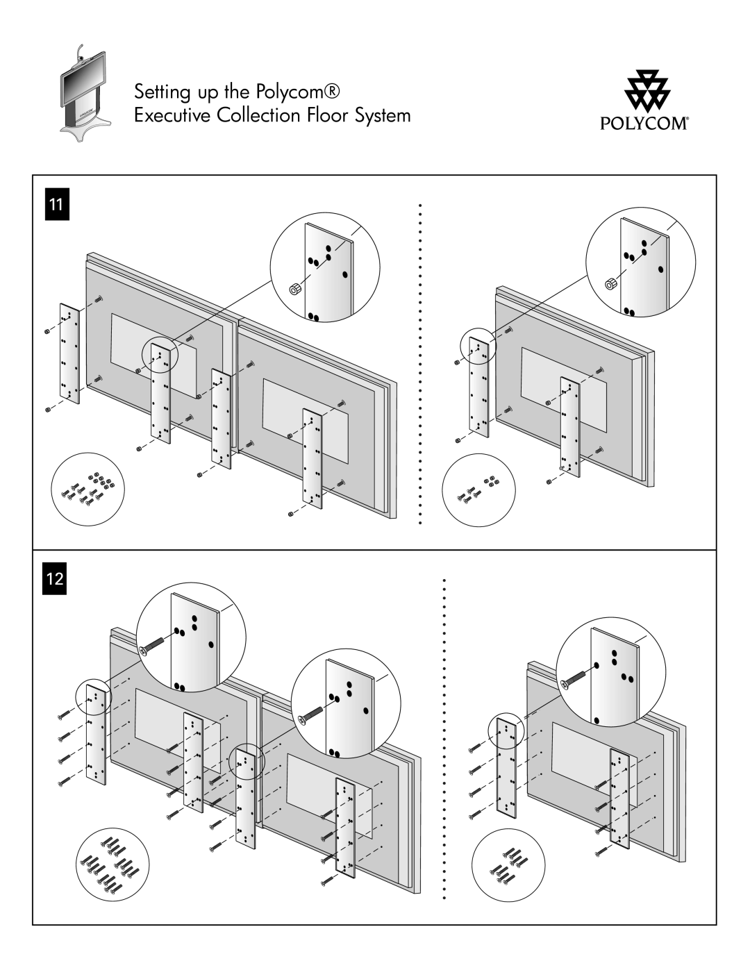 Polycom VSX 8000, ENHANCED VS4000, IPOWER 9000 manual Setting up the Polycom Executive Collection Floor System 