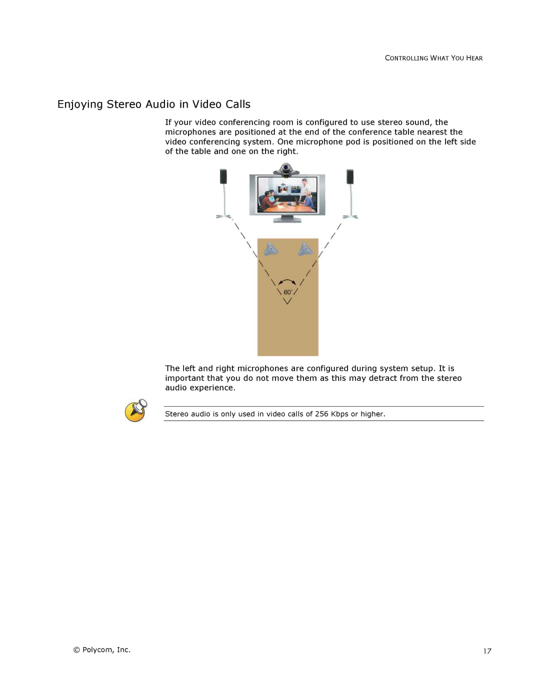 Polycom VSX Series manual Enjoying Stereo Audio in Video Calls 