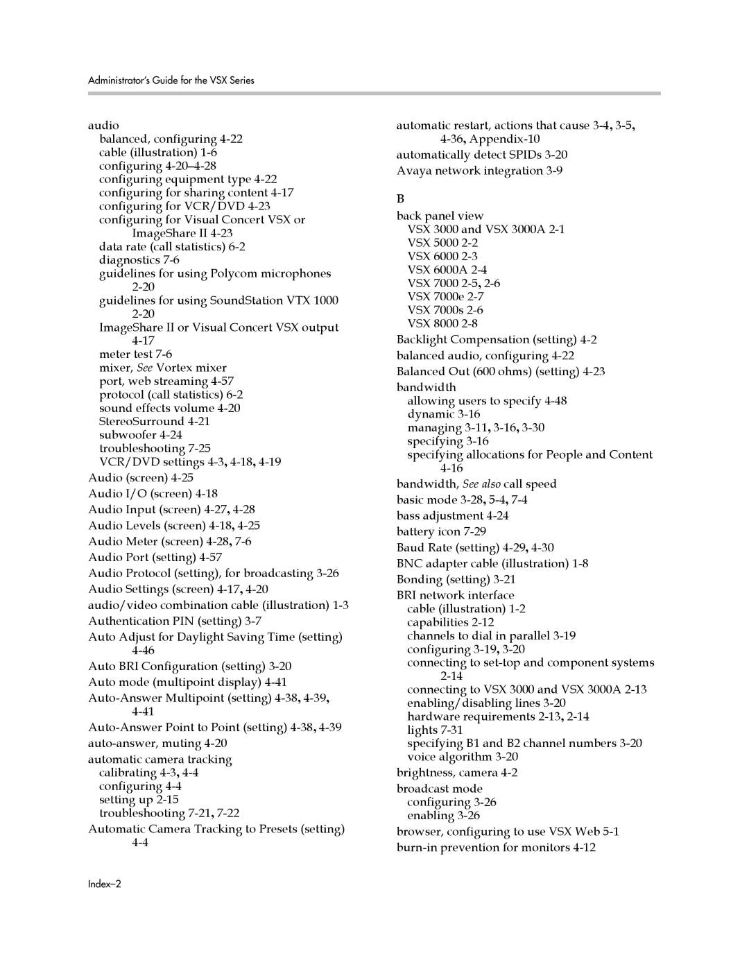 Polycom VSX Series manual Index-2 