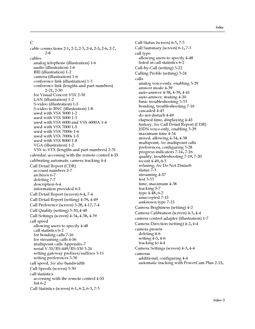 Polycom VSX Series manual Index-3 