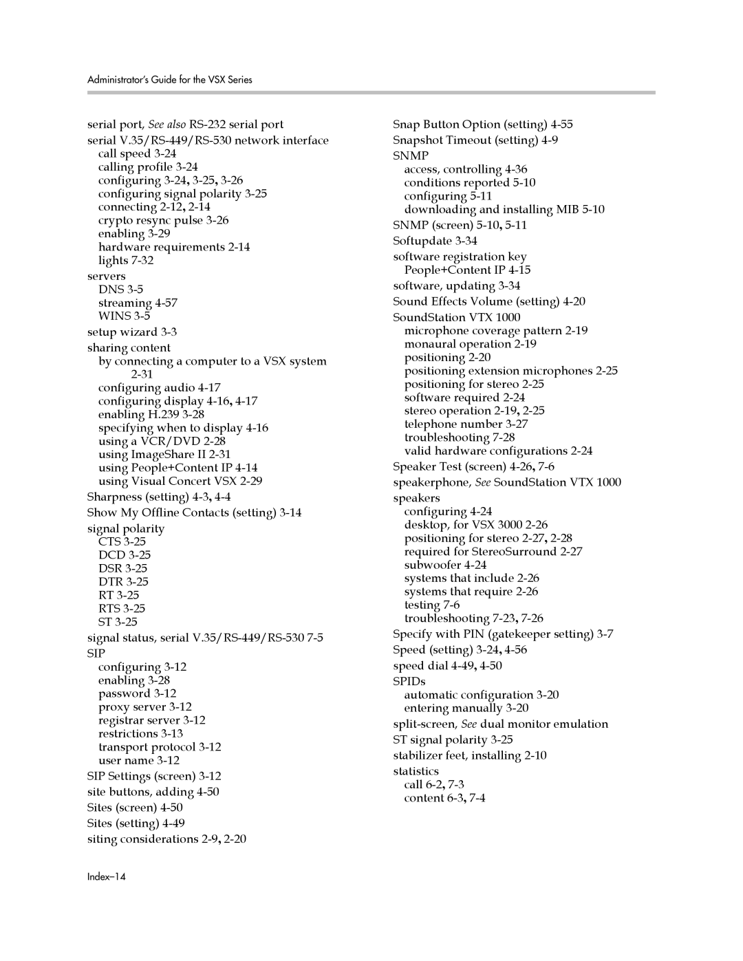 Polycom VSX Series manual Snmp 