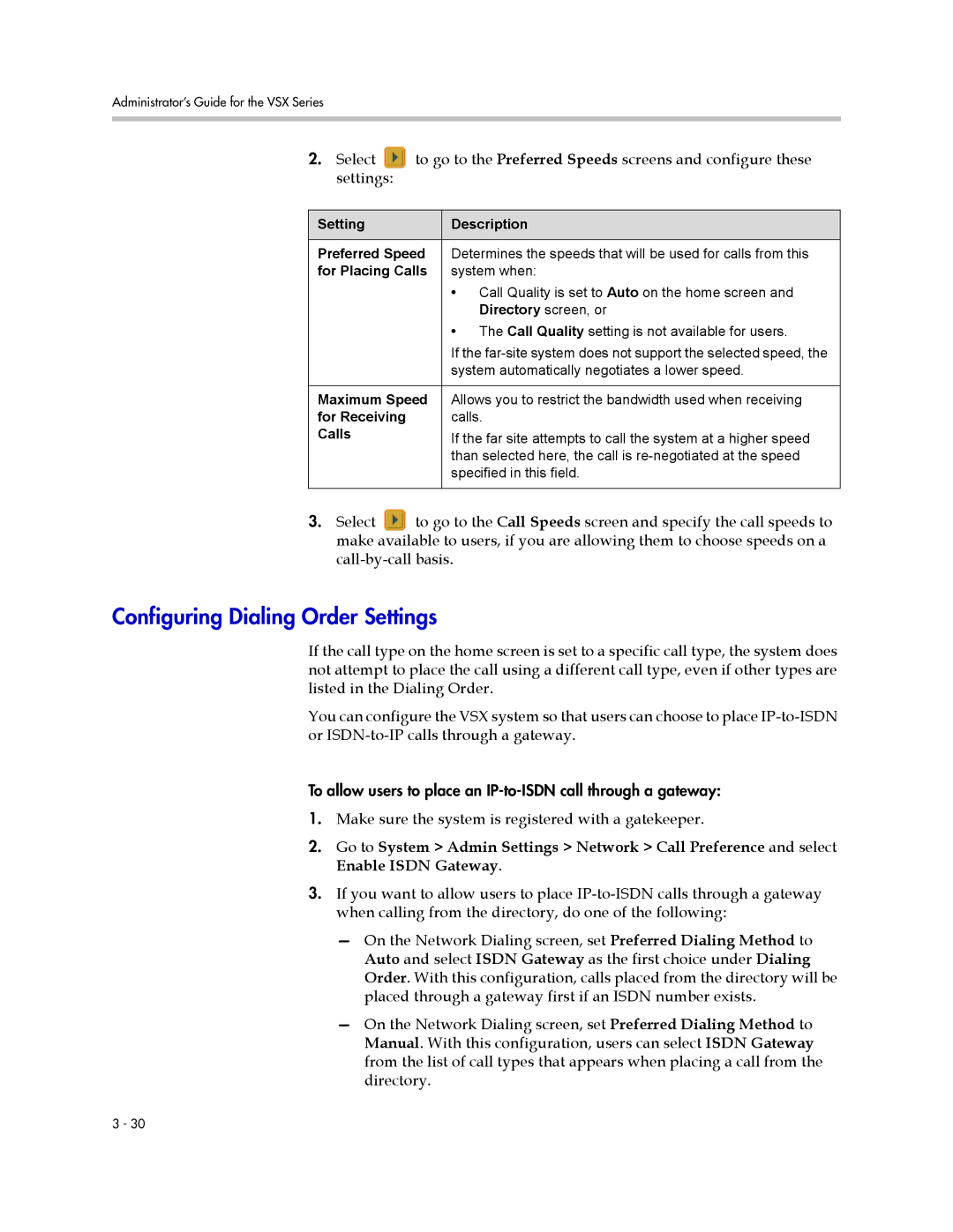 Polycom VSX Series manual Configuring Dialing Order Settings, Make sure the system is registered with a gatekeeper 