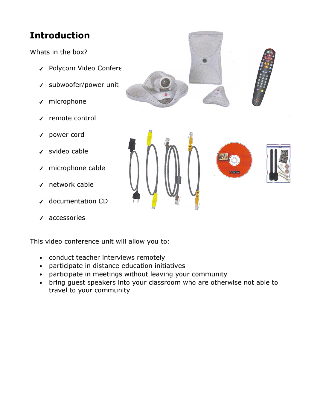 Polycom VSX7000s manual Introduction 