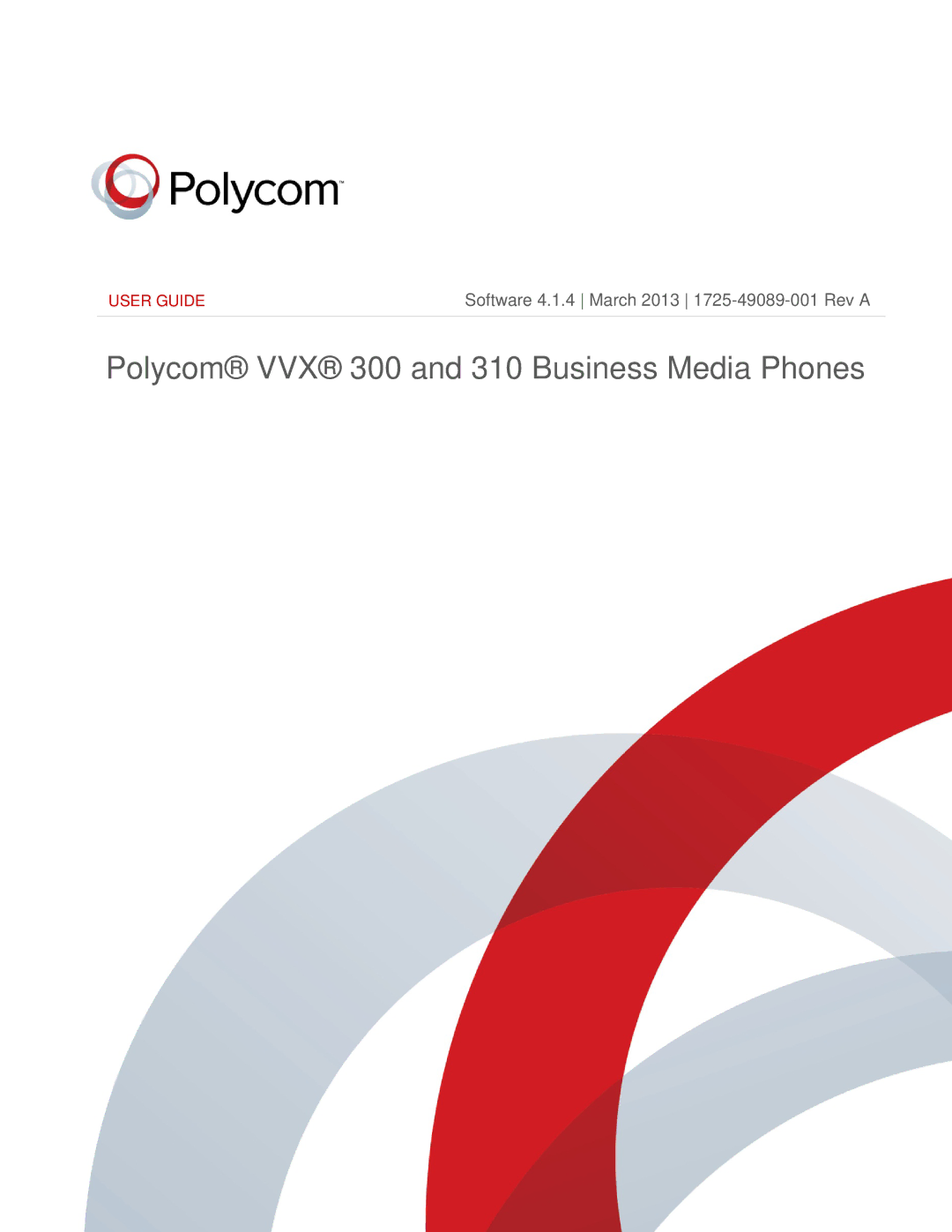 Polycom manual Polycom VVX 300 and 310 Business Media Phones 