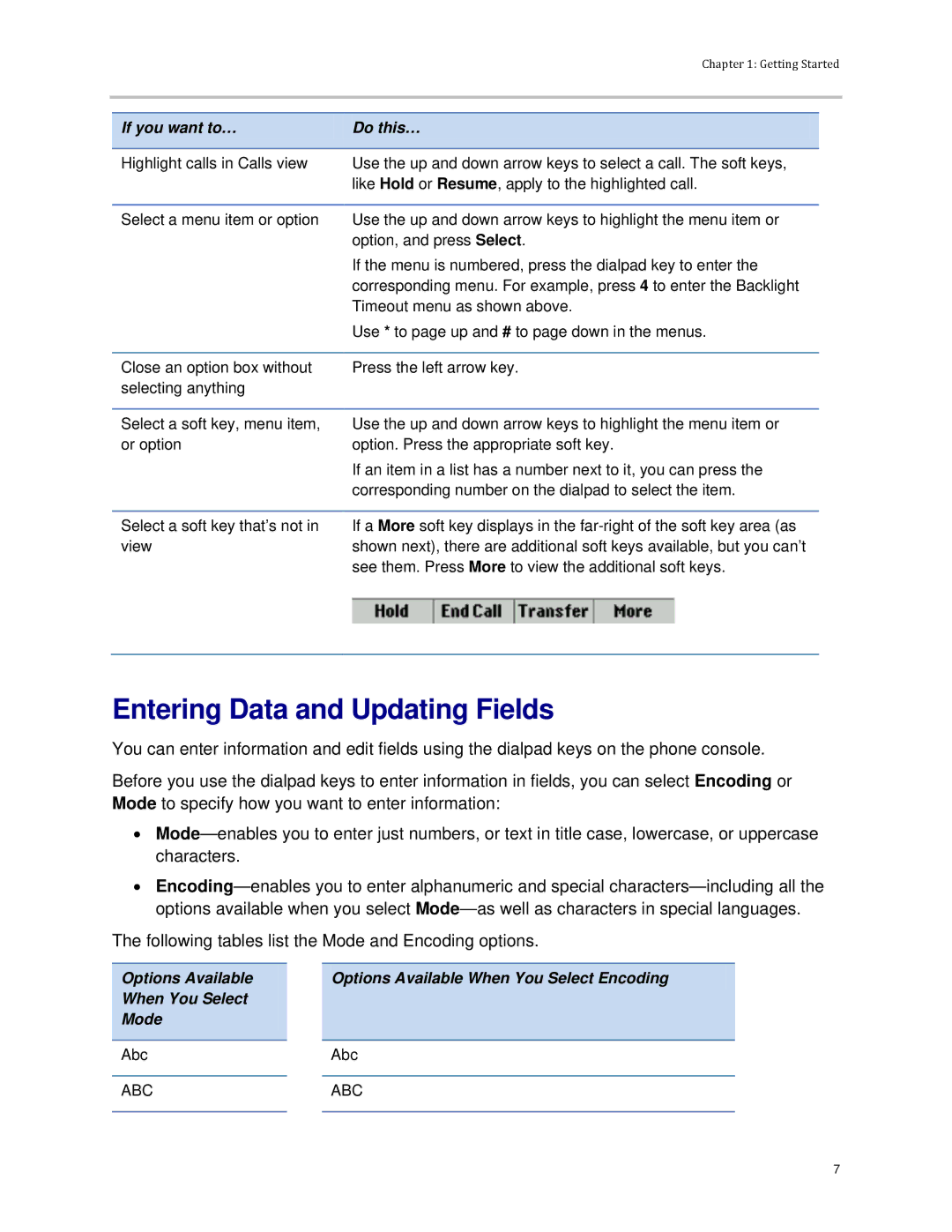 Polycom VVX 300 manual Entering Data and Updating Fields 