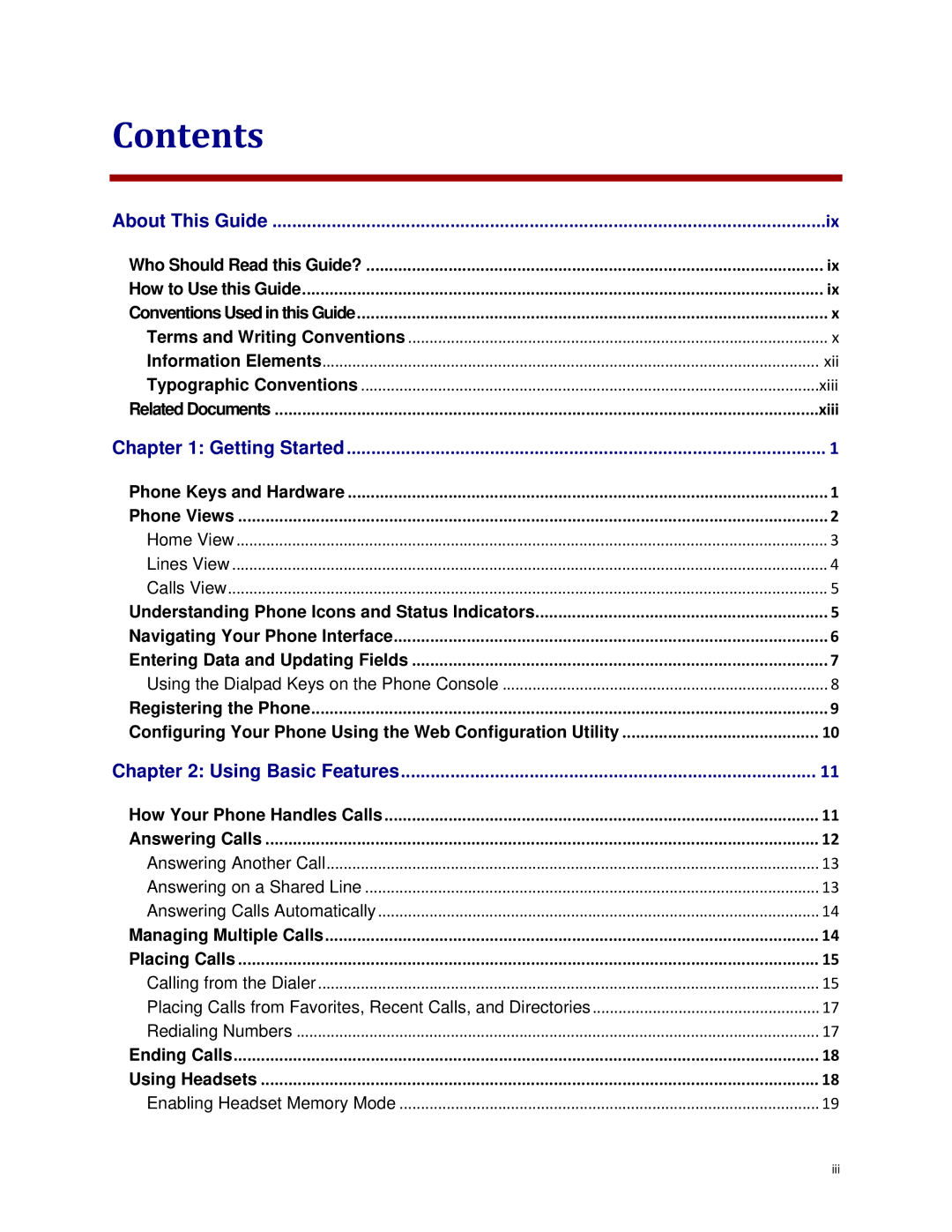 Polycom VVX 300 manual Contents 