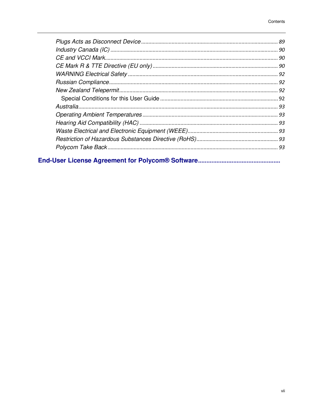 Polycom VVX 300 manual End-User License Agreement for Polycom Software 