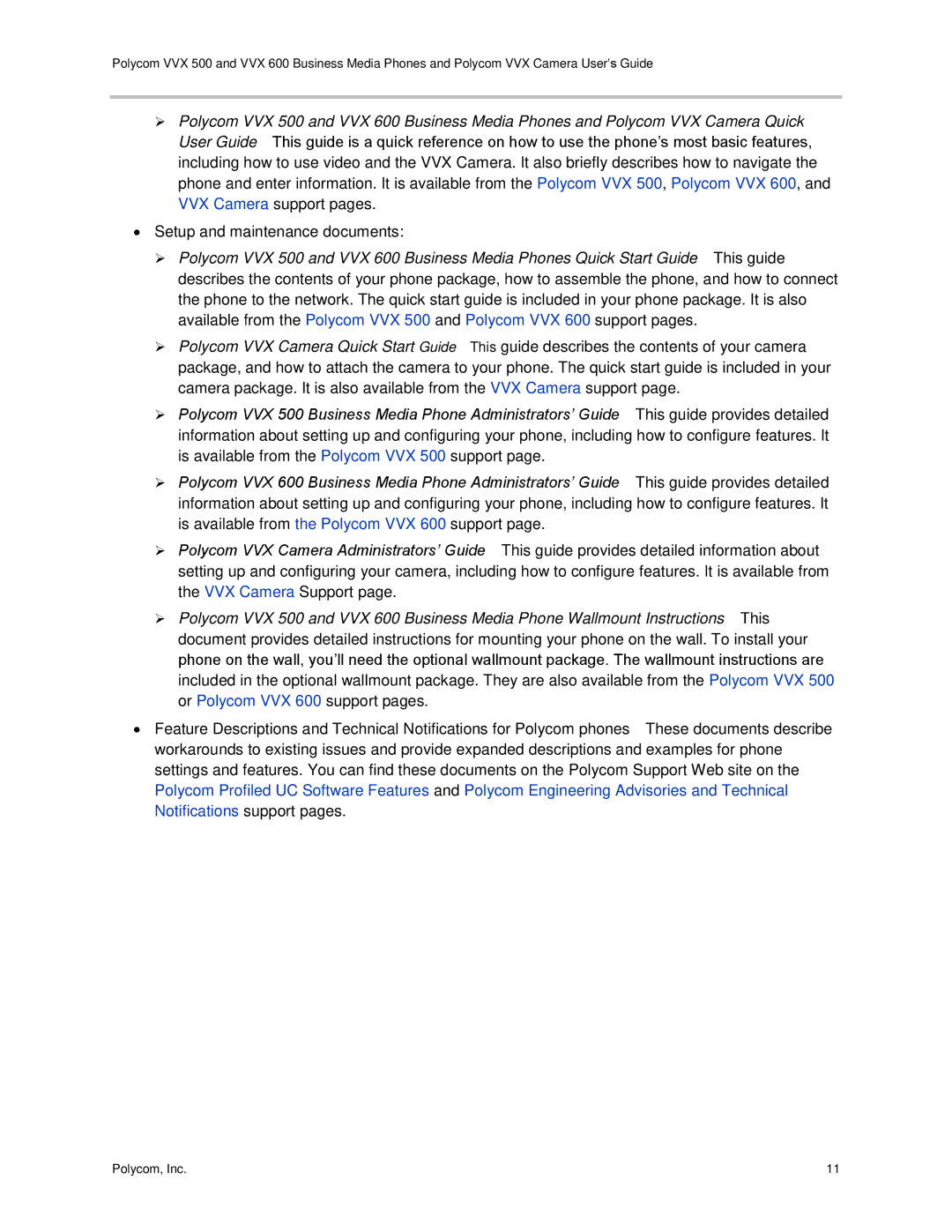 Polycom vvx 500 manual ∙ Setup and maintenance documents 