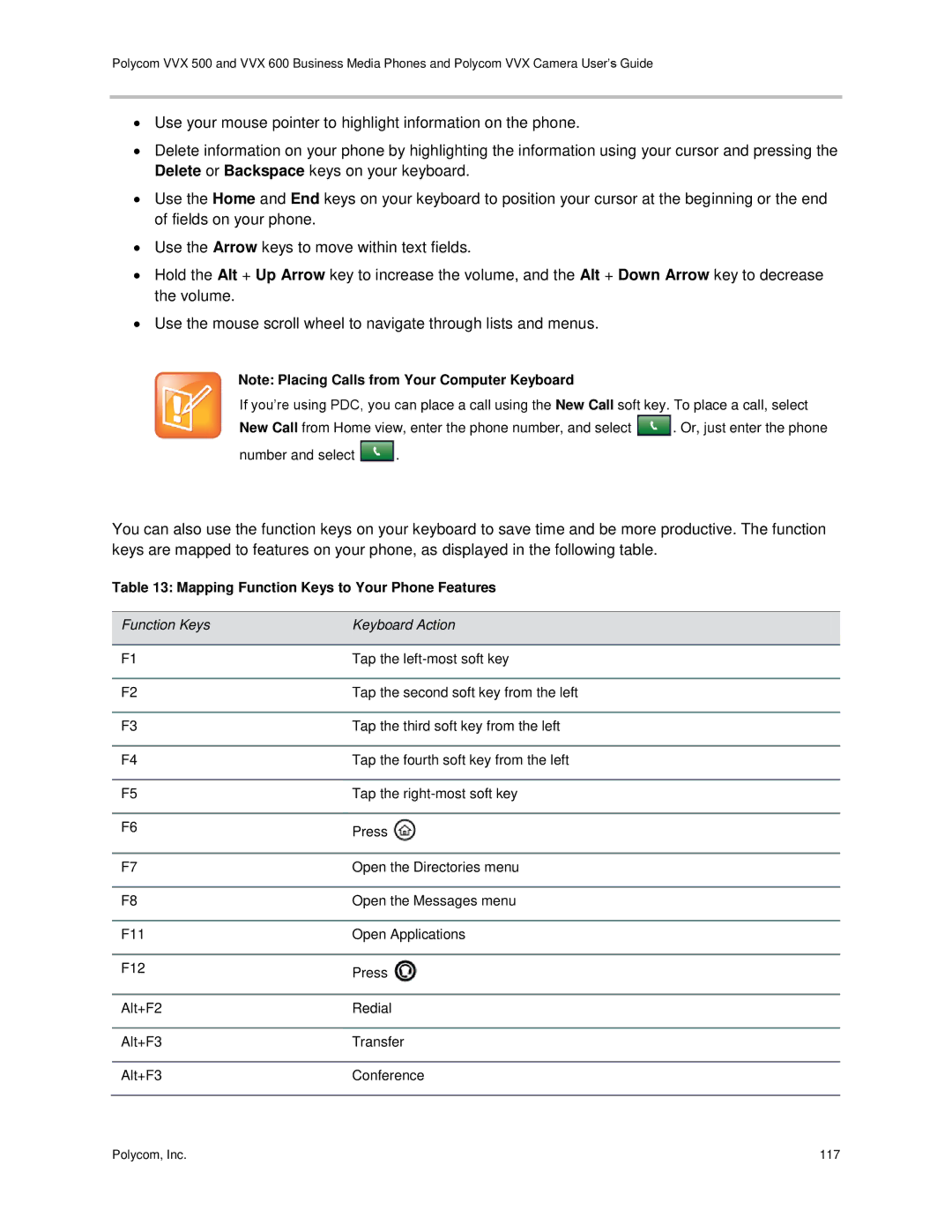 Polycom vvx 500 manual Mapping Function Keys to Your Phone Features 