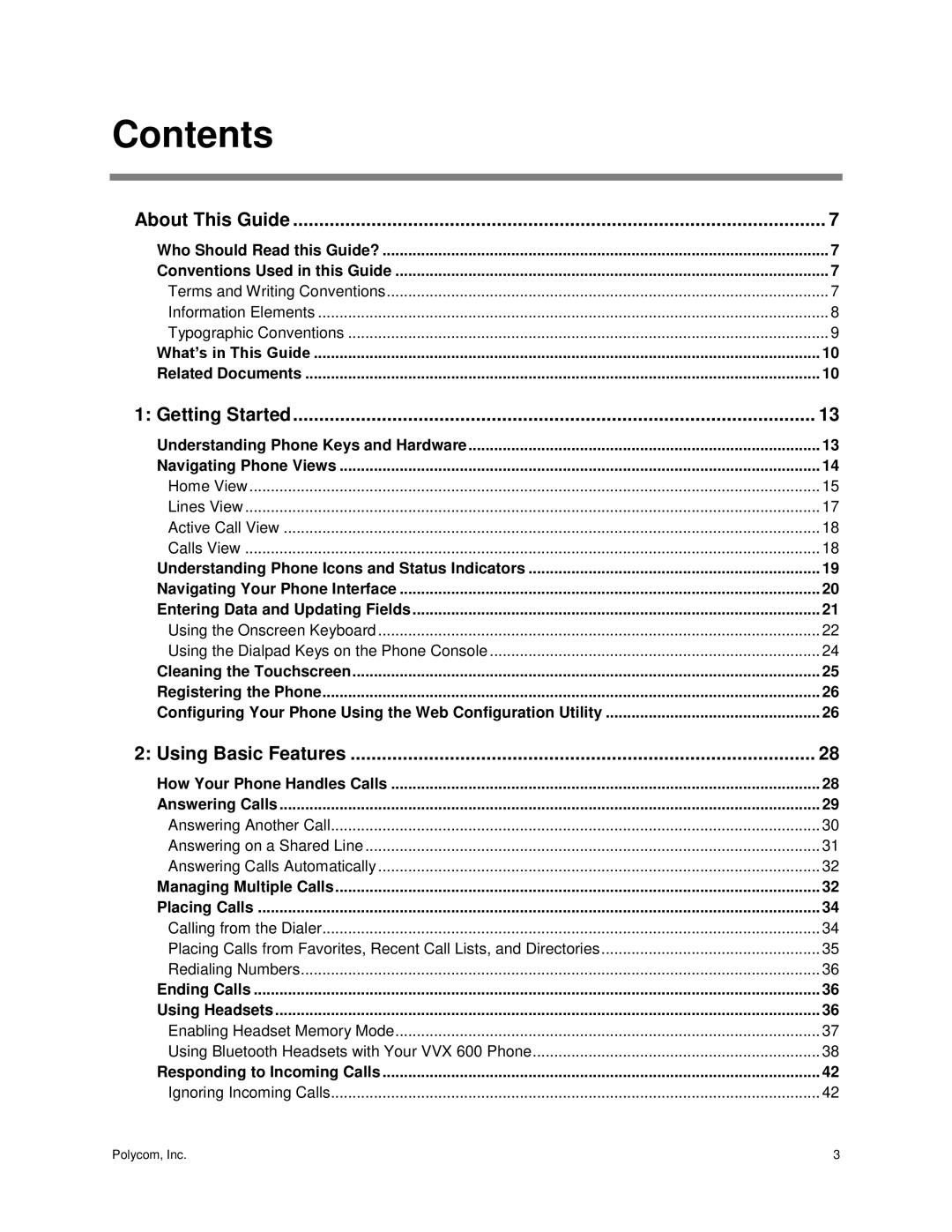 Polycom vvx 500 manual Contents 