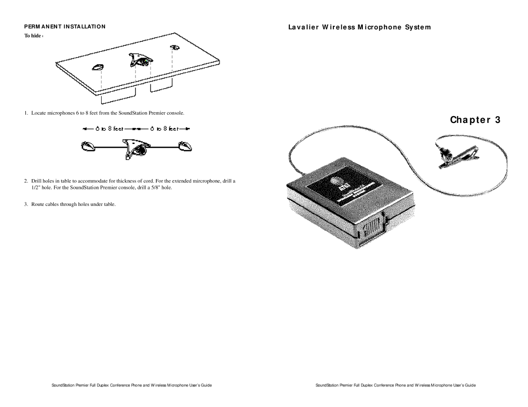 Polycom Wireless Microphone System installation instructions Permanent Installation, To hide cables and install permanently 