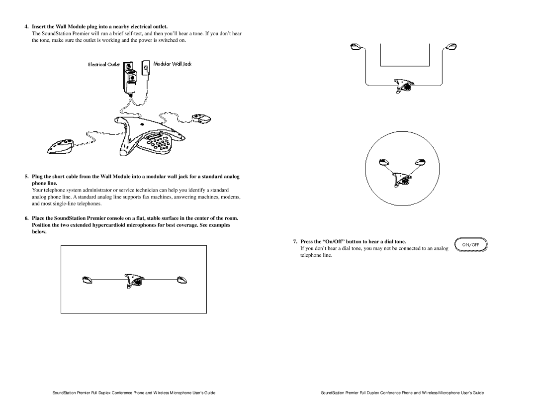 Polycom Wireless Microphone System installation instructions Insert the Wall Module plug into a nearby electrical outlet 