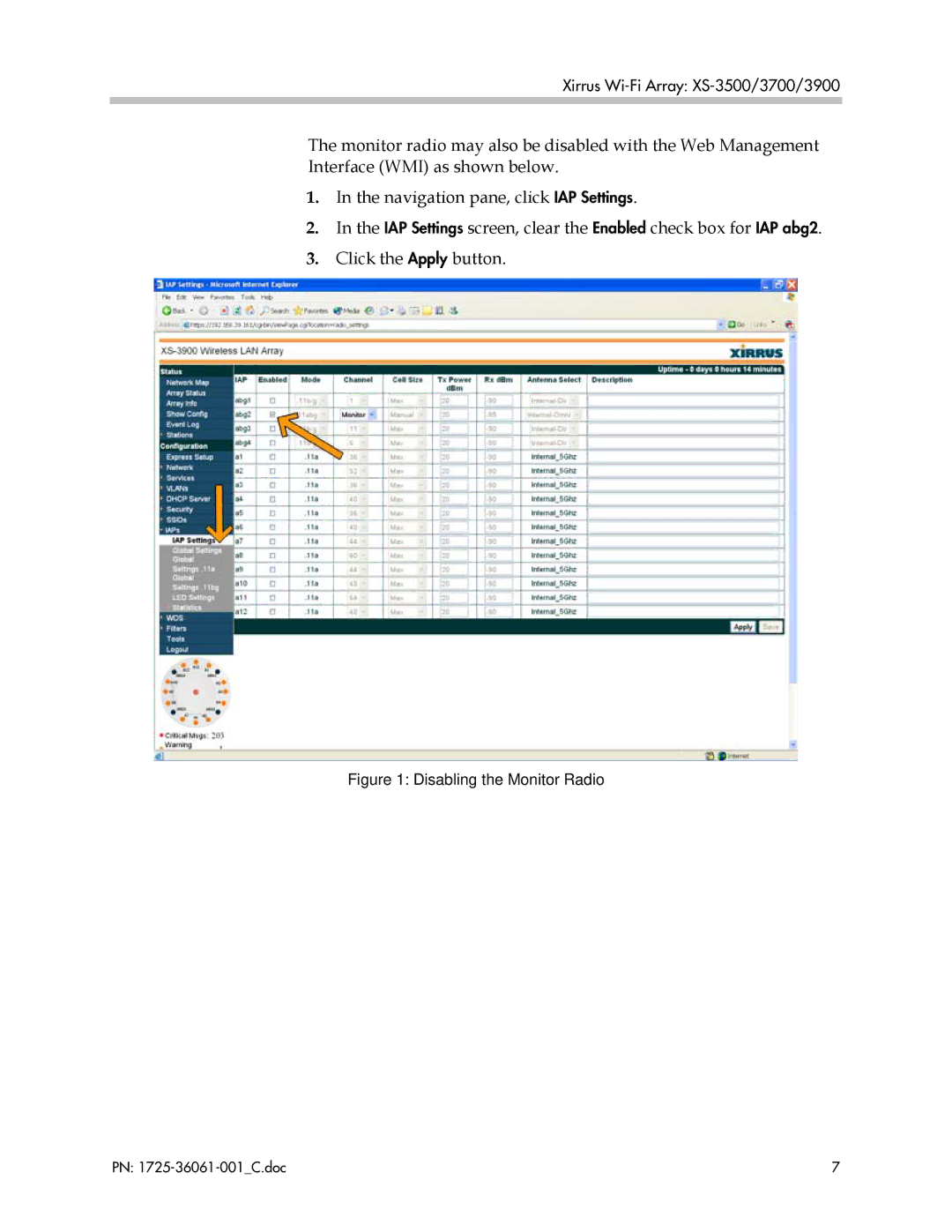 Polycom XS-3500, XS-3900, XS-3700 manual Disabling the Monitor Radio 