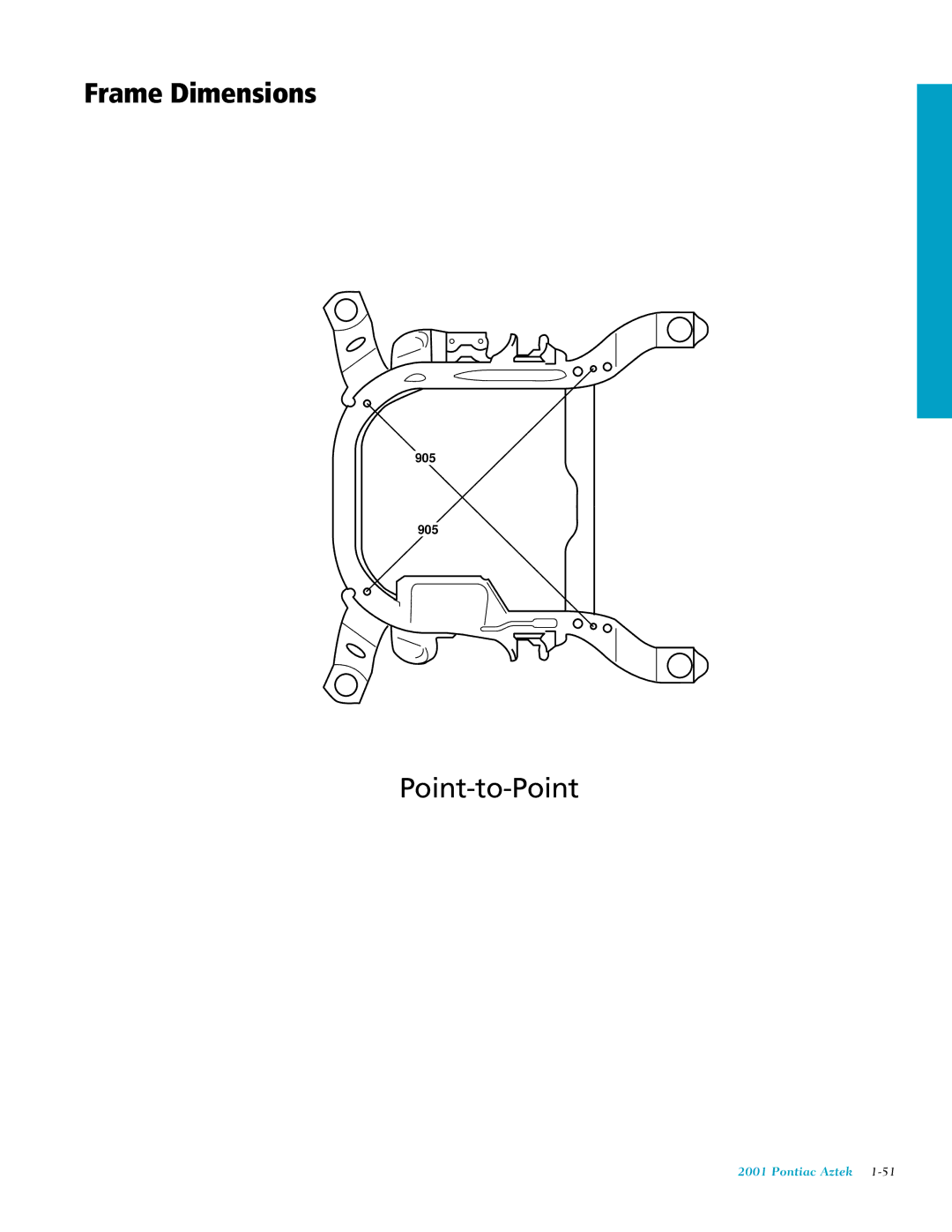 Pontiac 2001 manual Frame Dimensions 