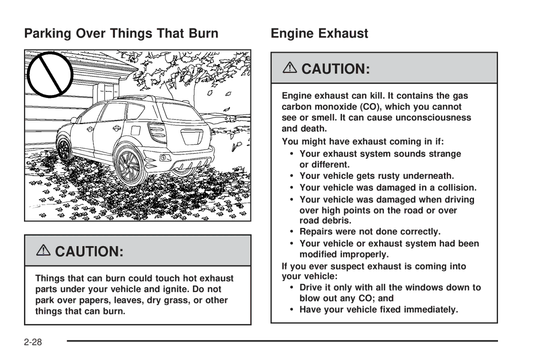 Pontiac 2006 manual Parking Over Things That Burn, Engine Exhaust 