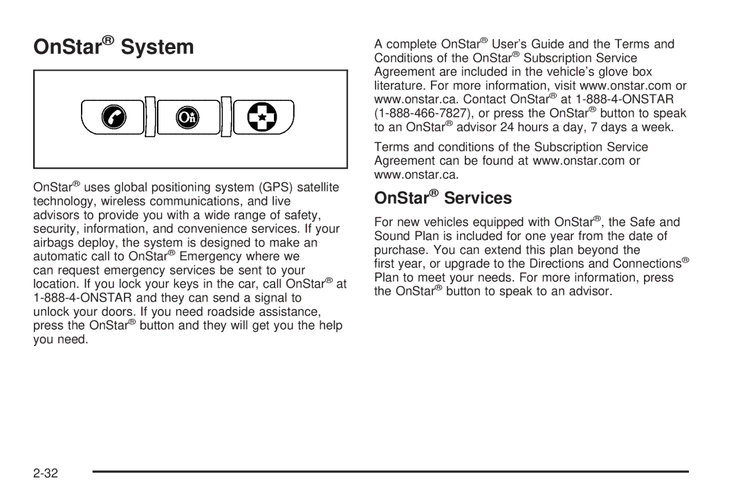 Pontiac 2006 manual OnStar System, OnStar Services 