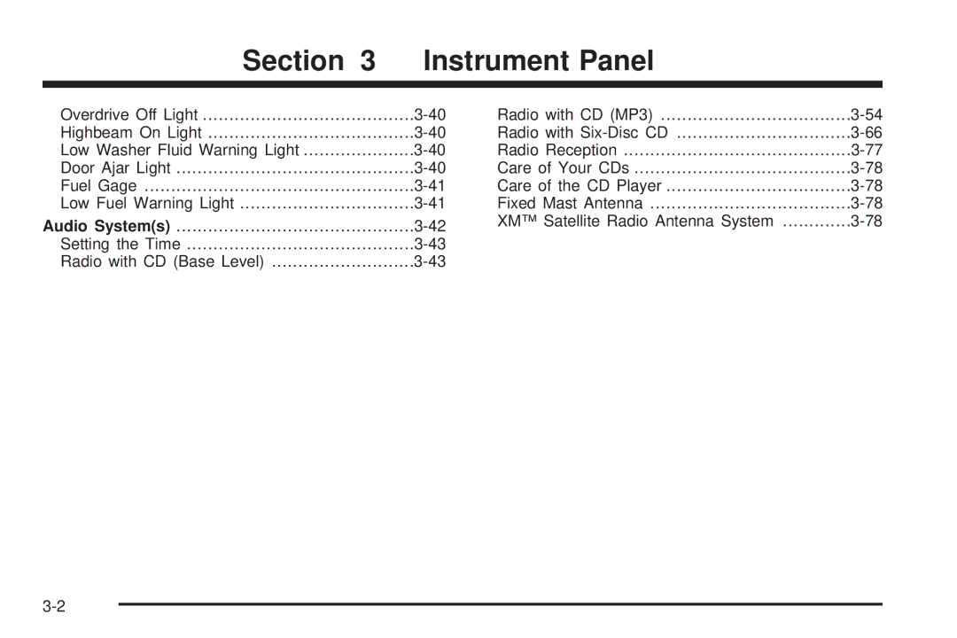 Pontiac 2006 manual Instrument Panel 