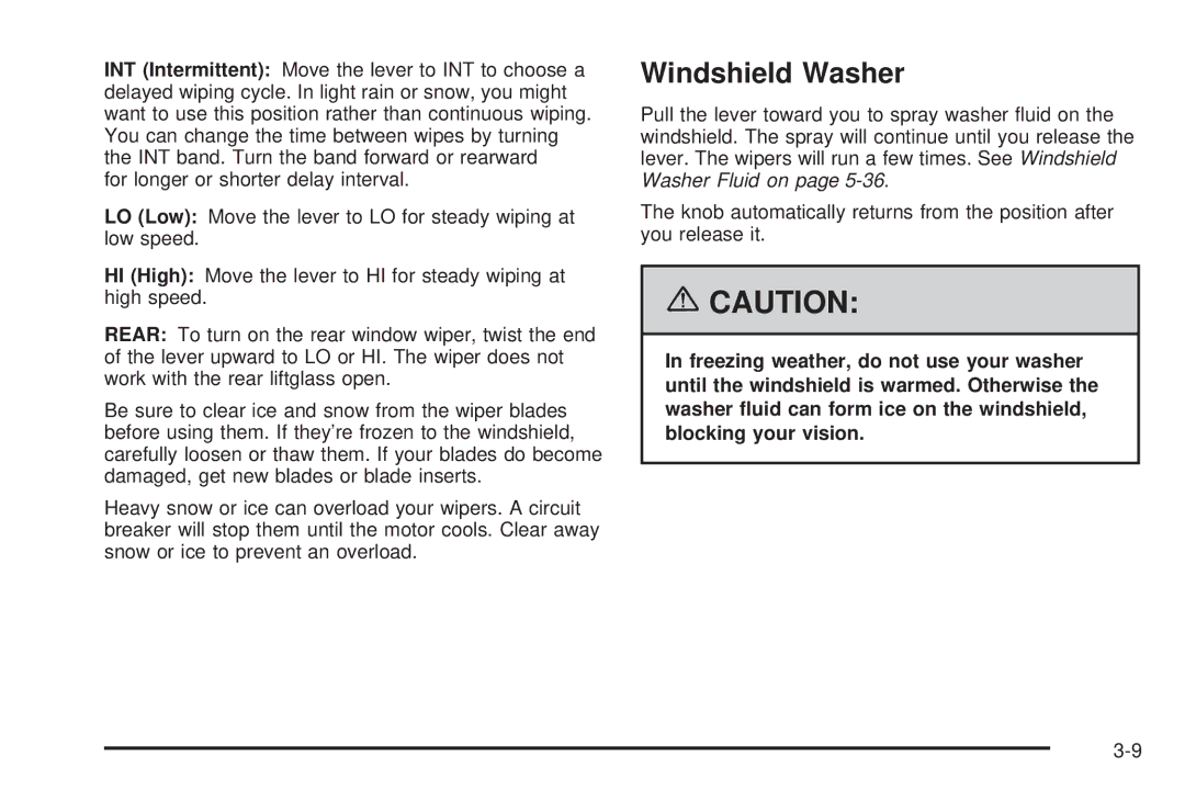 Pontiac 2006 manual Windshield Washer 