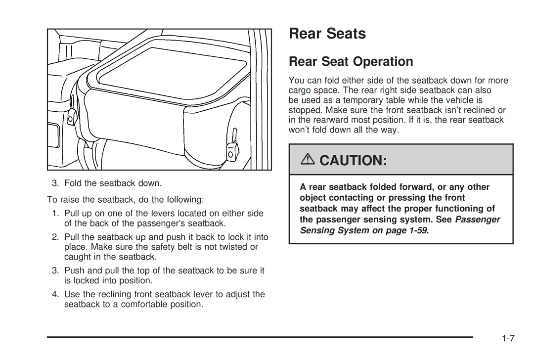 Pontiac 2006 manual Rear Seats, Rear Seat Operation 