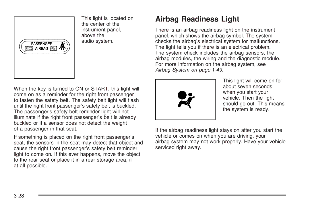 Pontiac 2006 manual Airbag Readiness Light 