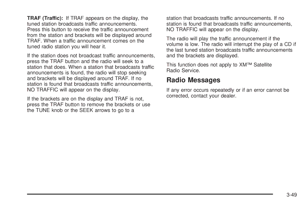 Pontiac 2006 manual Radio Messages 