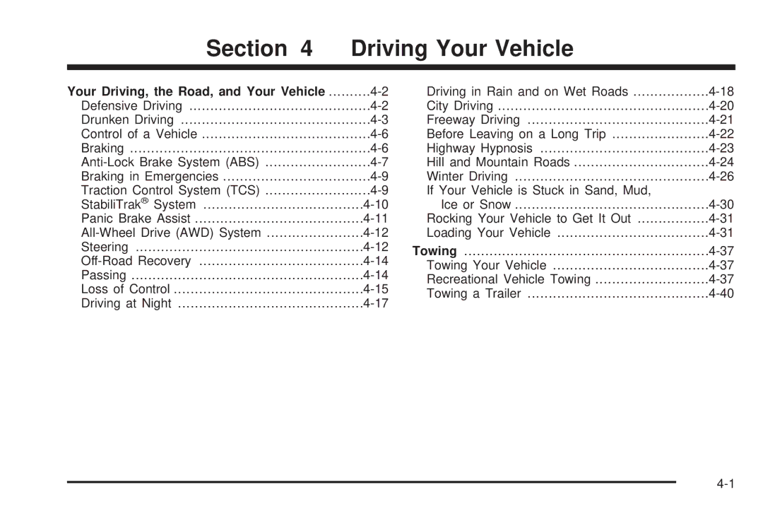 Pontiac 2006 manual Section Driving Your Vehicle, Your Driving, the Road, and Your Vehicle 