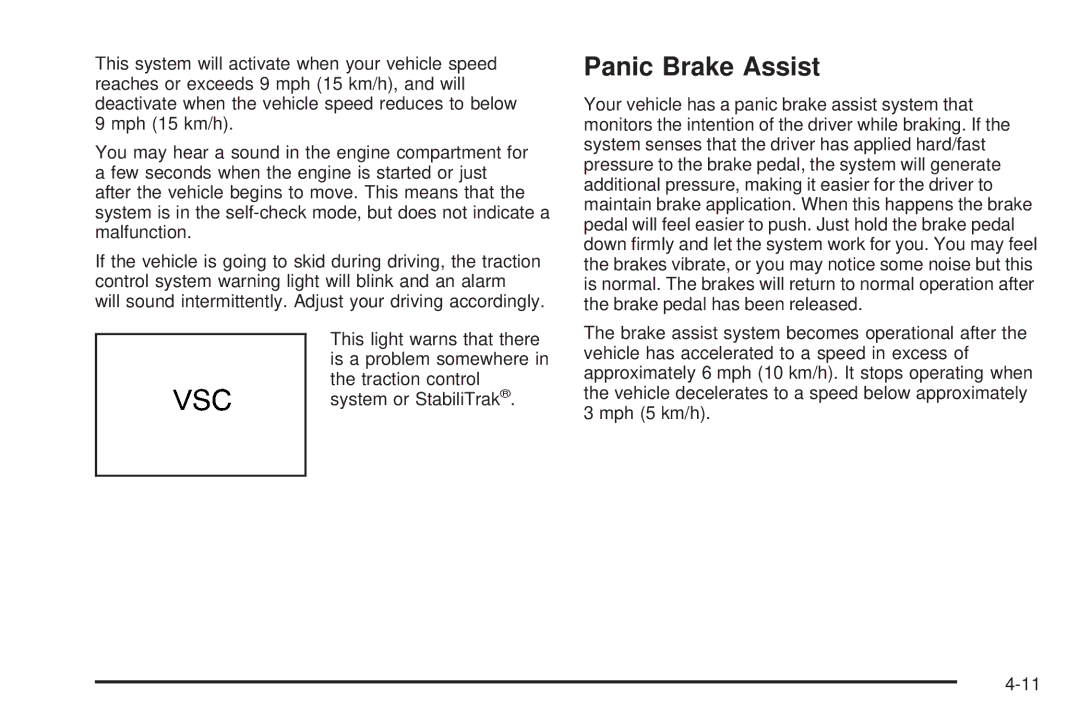 Pontiac 2006 manual Panic Brake Assist 