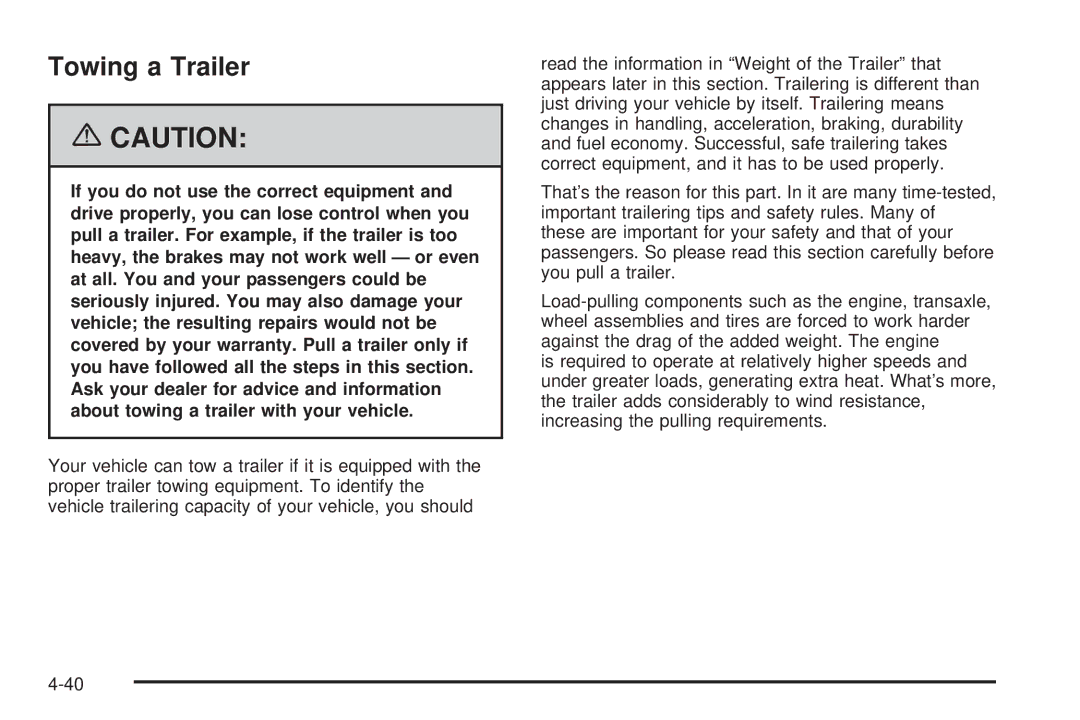 Pontiac 2006 manual Towing a Trailer 