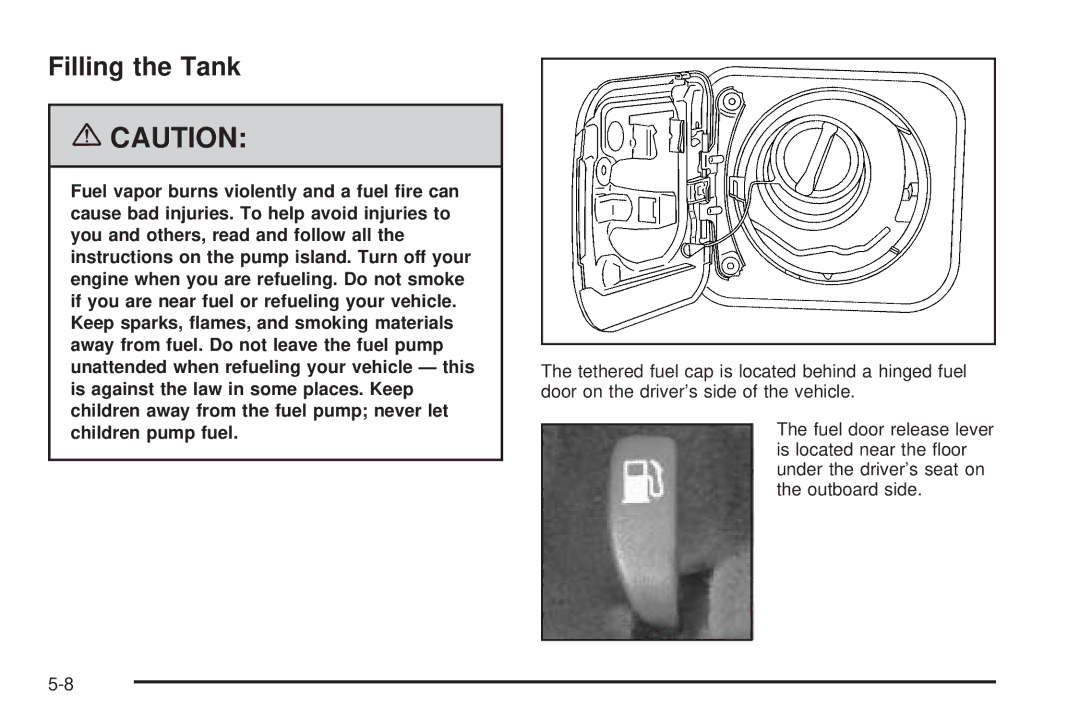 Pontiac 2006 manual Filling the Tank 