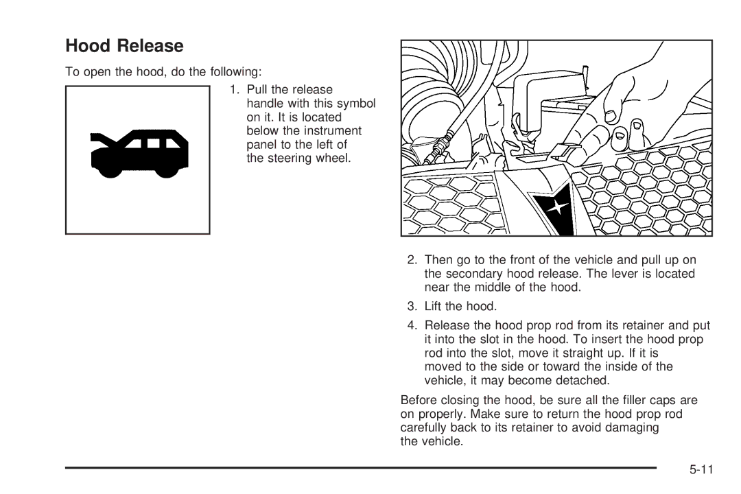 Pontiac 2006 manual Hood Release 