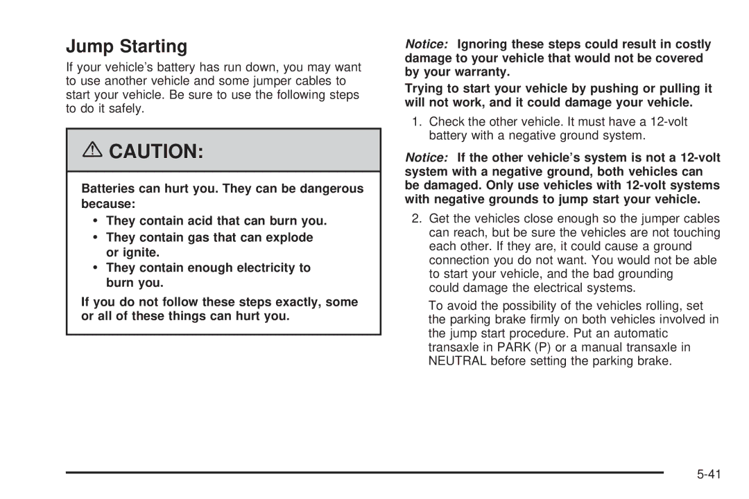 Pontiac 2006 manual Jump Starting 