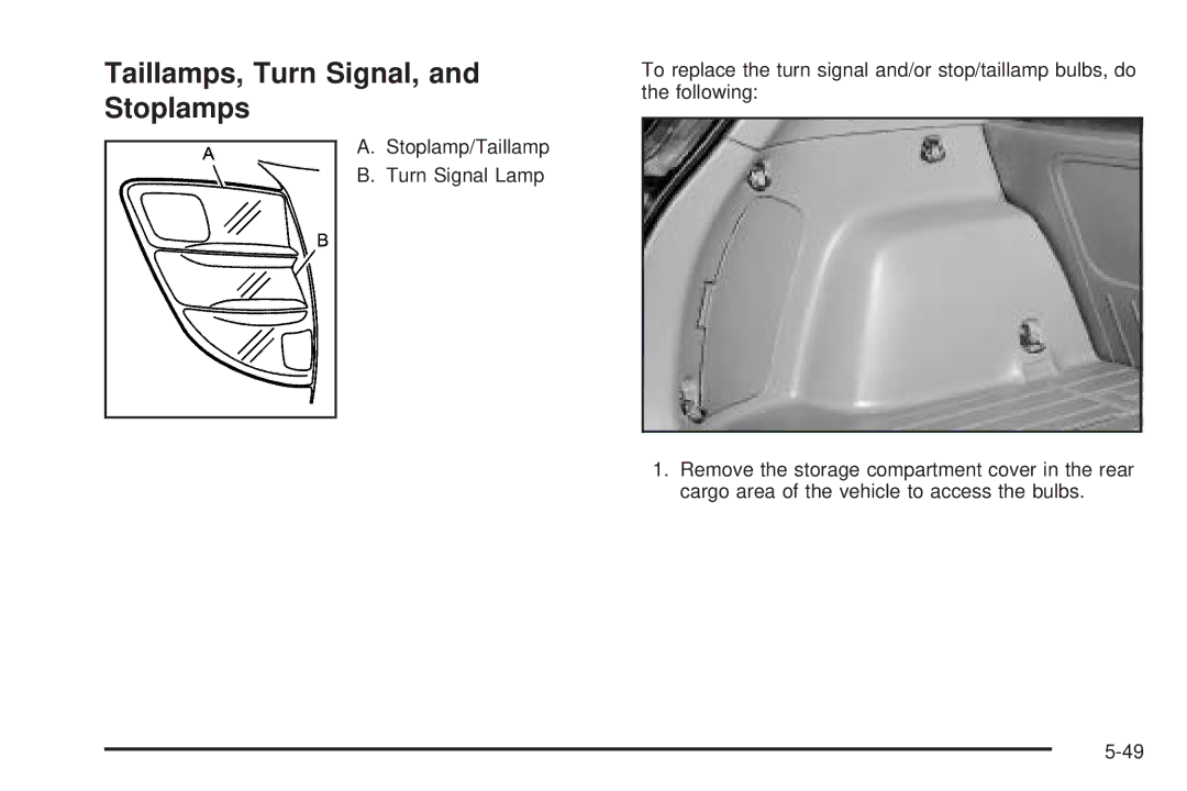 Pontiac 2006 manual Taillamps, Turn Signal, Stoplamps 